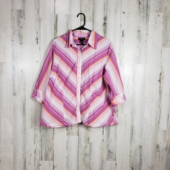 Lane Bryant colorful striped button down 18/20 - Picture 8 of 8